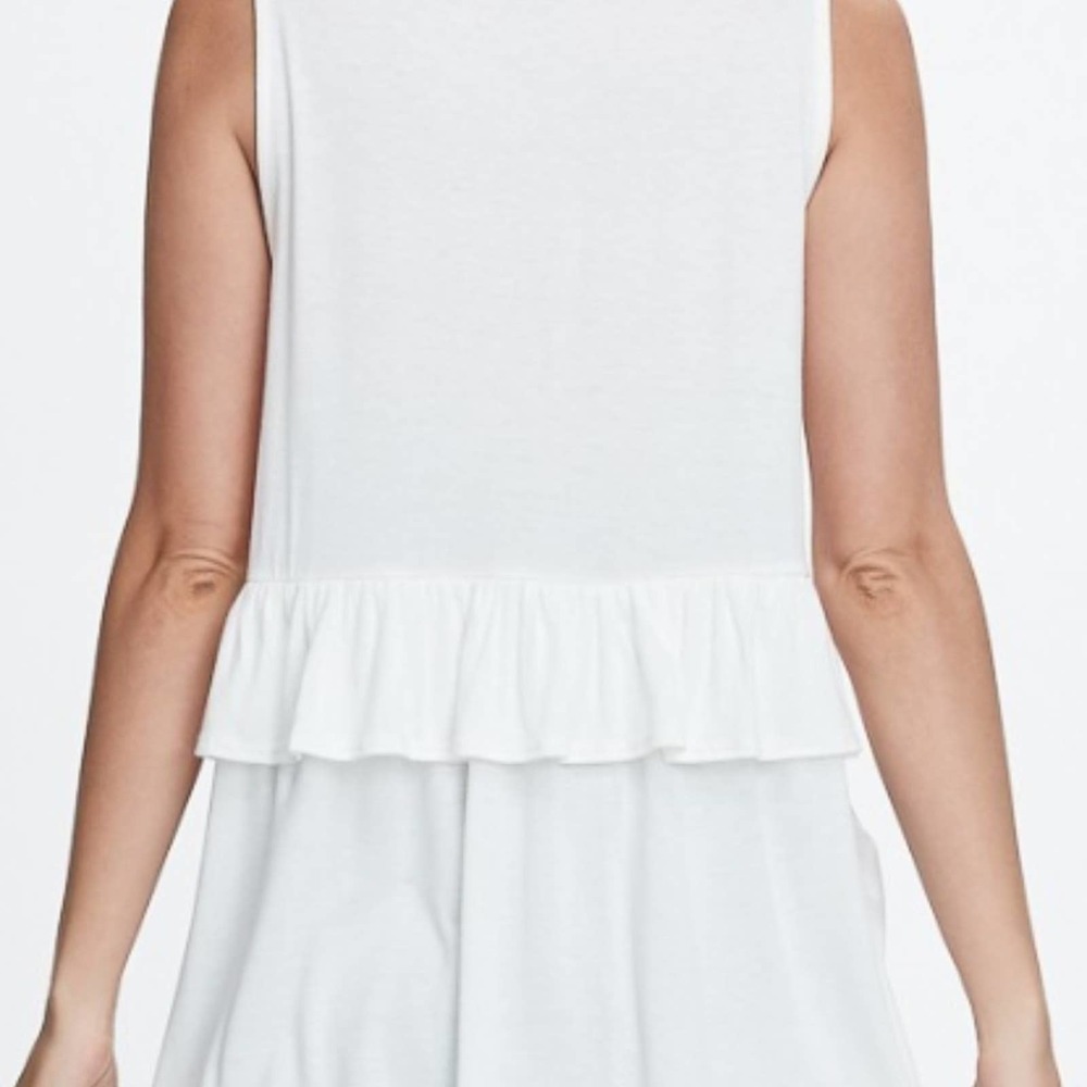 White Ruffled Tank Top - Picture 2 of 2